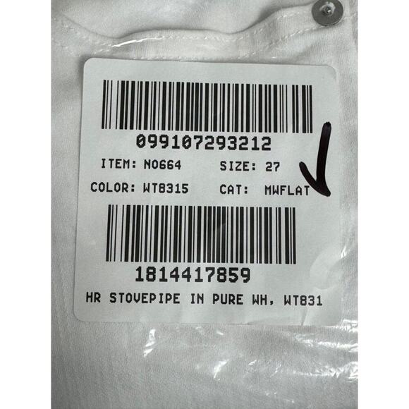 NWT Madewell Womens Stovepipe Jeans Purest White Size 27 - Picture 15 of 16
